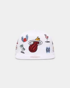 Mitchell & Ness Miami Heat 'Hand Drawn' Original Fit Snapback White