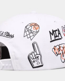 Mitchell & Ness Miami Heat 'Hand Drawn' Original Fit Snapback White -Mitchell & Ness Shop 01026635 YW100 default 0070