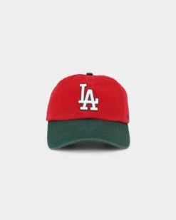 '47 BRAND 47 Brand Los Angeles Dodgers 'Scarlet Pines' Clean Up Strapback Red/Dark Green