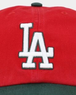 '47 BRAND 47 Brand Los Angeles Dodgers 'Scarlet Pines' Clean Up Strapback Red/Dark Green -Mitchell & Ness Shop 01027107 YR238 default 0060