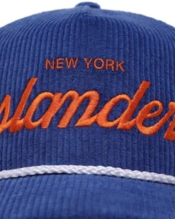 '47 BRAND 47 Brand New York Islanders 'NHL Corduroy Team Script' Corduroy Crossrope '47 Hitch Snapback Royal -Mitchell & Ness Shop 01029095 YR400 default 0050