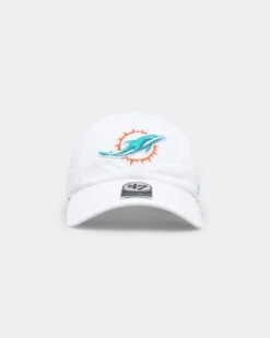 '47 BRAND 47 Brand Miami Dolphins '47 Clean Up Strapback White