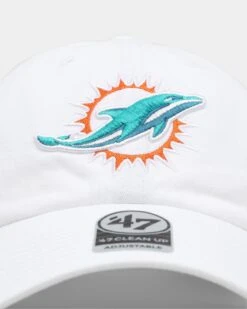 '47 BRAND 47 Brand Miami Dolphins '47 Clean Up Strapback White 6 '47 BRAND 47 Brand Miami Dolphins '47 Clean Up Strapback White -Mitchell & Ness Shop 01029437 YW100 default 0050
