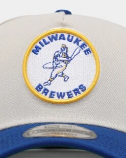 New Era Milwaukee Brewers 'Batter Up' 9FORTY A-Frame Snapback Stone -Mitchell & Ness Shop 01029607 YS400 default 0050