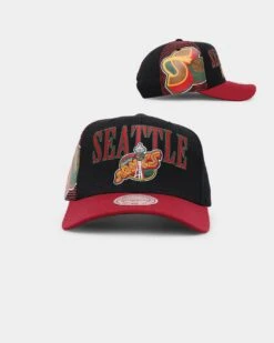 Mitchell & Ness Seattle Supersonics Side Swipe OG Snapback Black/Red