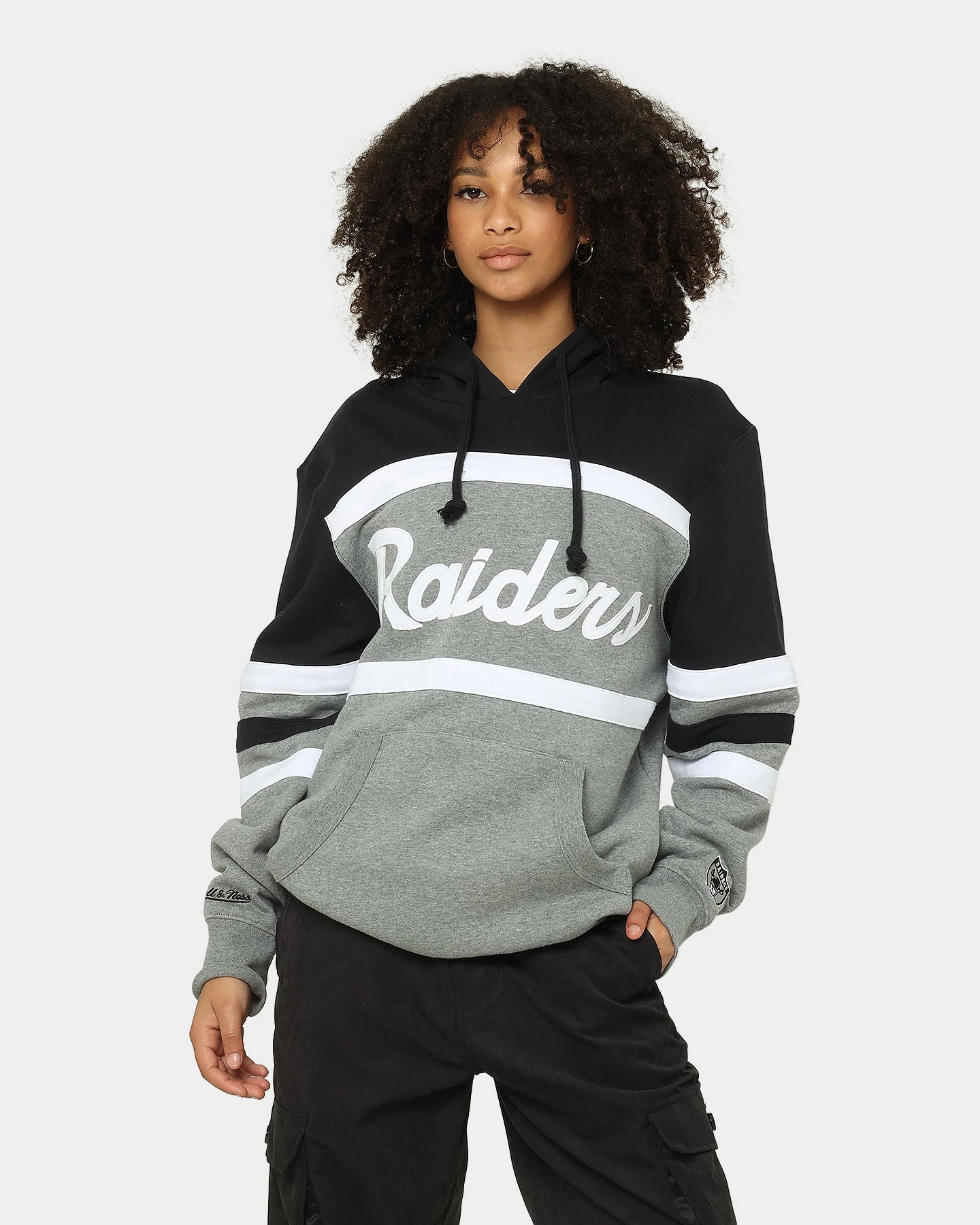 Mitchell & Ness Men's Raiders Head Coach Hoodie Black/Grey Mitchell & Ness Men's Raiders Head Coach Hoodie Black/Grey -Mitchell & Ness Shop 02025418 YB006 womens 010