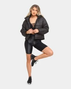 Dead Studios Women's Glitter Bomb Puffer Black -Mitchell & Ness Shop 02025469 YB001 womens 0260