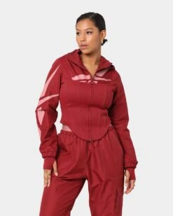 Reebok Women's Cardi B X Reebok Corset Hoodie Triathlon Red