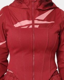 Reebok Women's Cardi B X Reebok Corset Hoodie Triathlon Red -Mitchell & Ness Shop 02029037 YR001 womens 0030