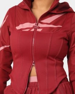 Reebok Women's Cardi B X Reebok Corset Hoodie Triathlon Red -Mitchell & Ness Shop 02029037 YR001 womens 0070