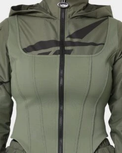 Reebok Women's Cardi B X Reebok Corset Hoodie Hunter Green -Mitchell & Ness Shop 02029038 YG646 womens 0030