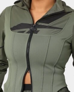 Reebok Women's Cardi B X Reebok Corset Hoodie Hunter Green -Mitchell & Ness Shop 02029038 YG646 womens 0070