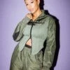 Reebok Women's Cardi B X Reebok Corset Hoodie Hunter Green -Mitchell & Ness Shop 02029038 YG646 womens 009