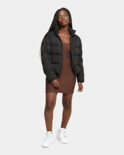 EN.ES Women's Shake Up Puffa Jacket Black -Mitchell & Ness Shop 02029066 YB001 womens 020