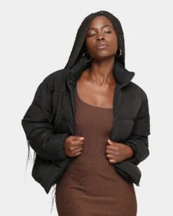 EN.ES Women's Shake Up Puffa Jacket Black -Mitchell & Ness Shop 02029066 YB001 womens 050