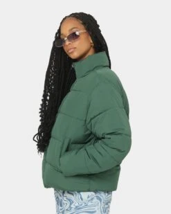 EN ES Women's Shake Up Puffa Jacket Green -Mitchell & Ness Shop 02029066 YG600 womens 0060