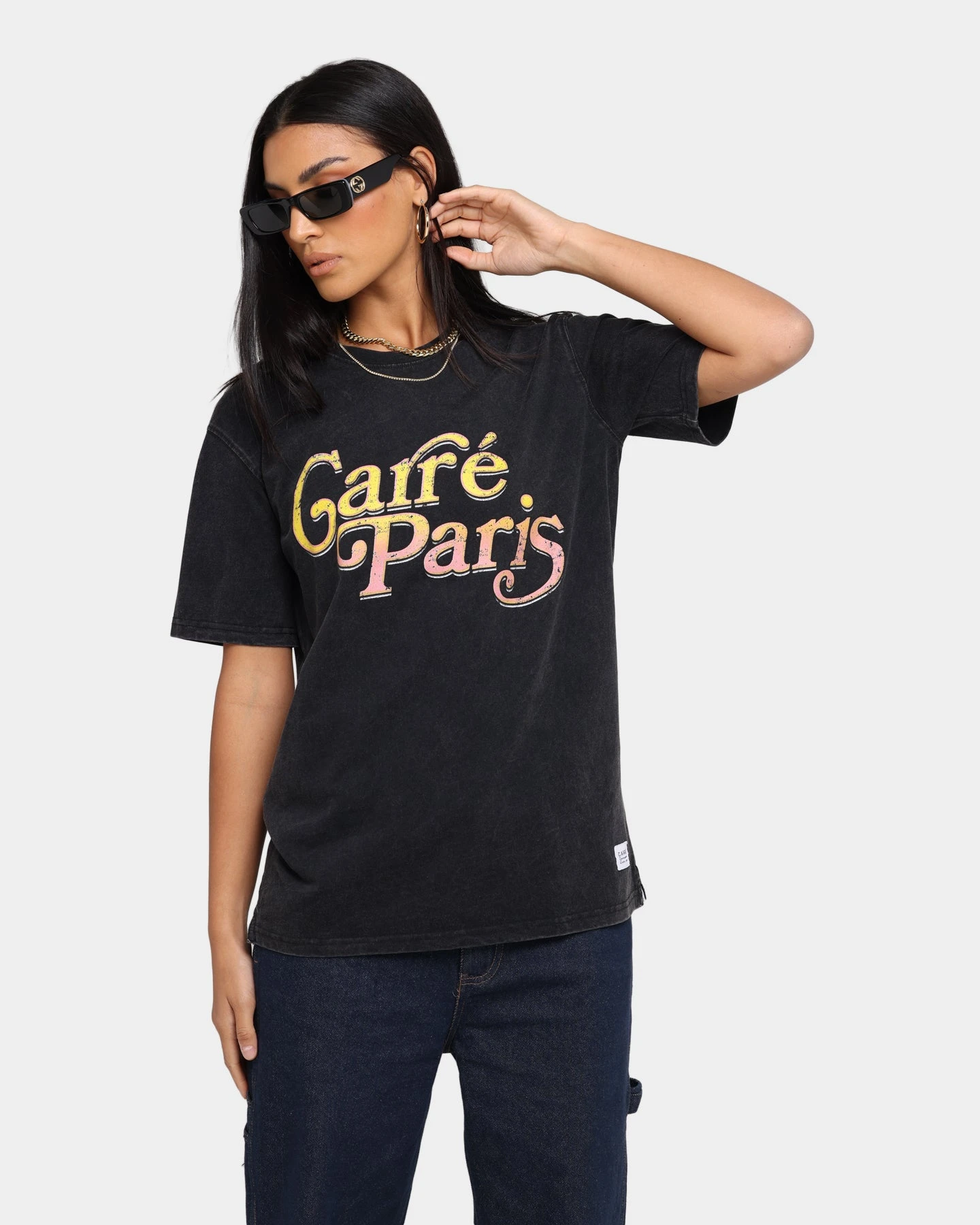 Carré Men's Groove Vintage T-Shirt Black Wash Carré Men's Groove Vintage T-Shirt Black Wash -Mitchell & Ness Shop 02029554 YB295 womens 0070