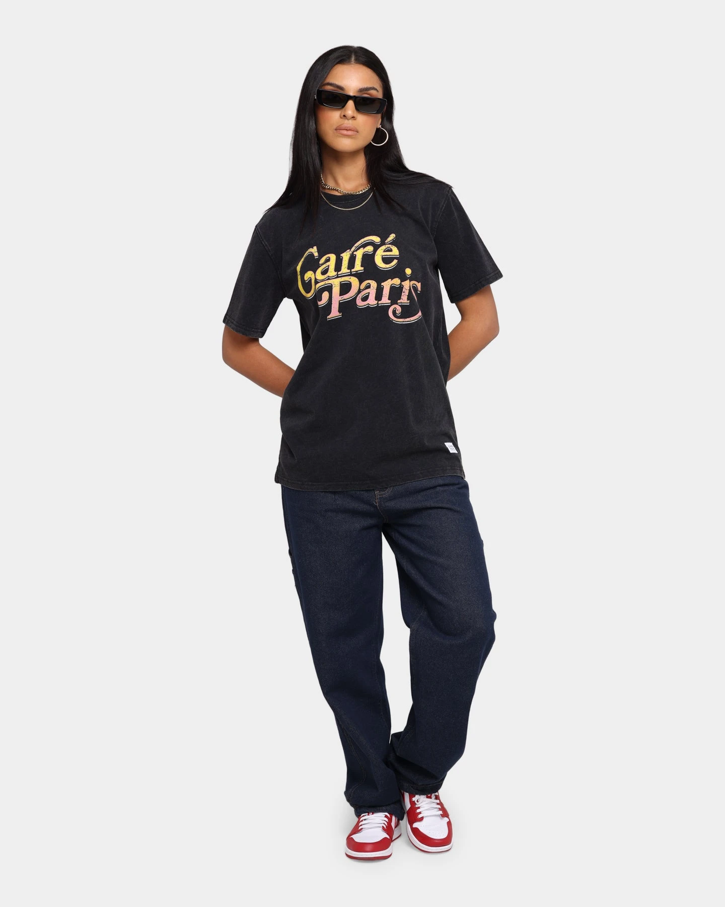 Carré Men's Groove Vintage T-Shirt Black Wash Carré Men's Groove Vintage T-Shirt Black Wash -Mitchell & Ness Shop 02029554 YB295 womens 0080