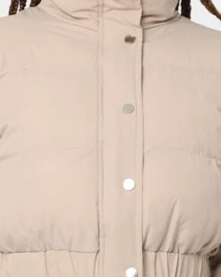 XXIIII Women's Dee Crop Puffer Jacket Beige -Mitchell & Ness Shop 02031834 Y1000 womens 0030