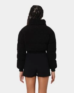 XXIII Women's Lara Crop Sherpa Puffa Jacket Black 5 XXIII Women's Lara Crop Sherpa Puffa Jacket Black -Mitchell & Ness Shop 02031838 YB001 womens 0040