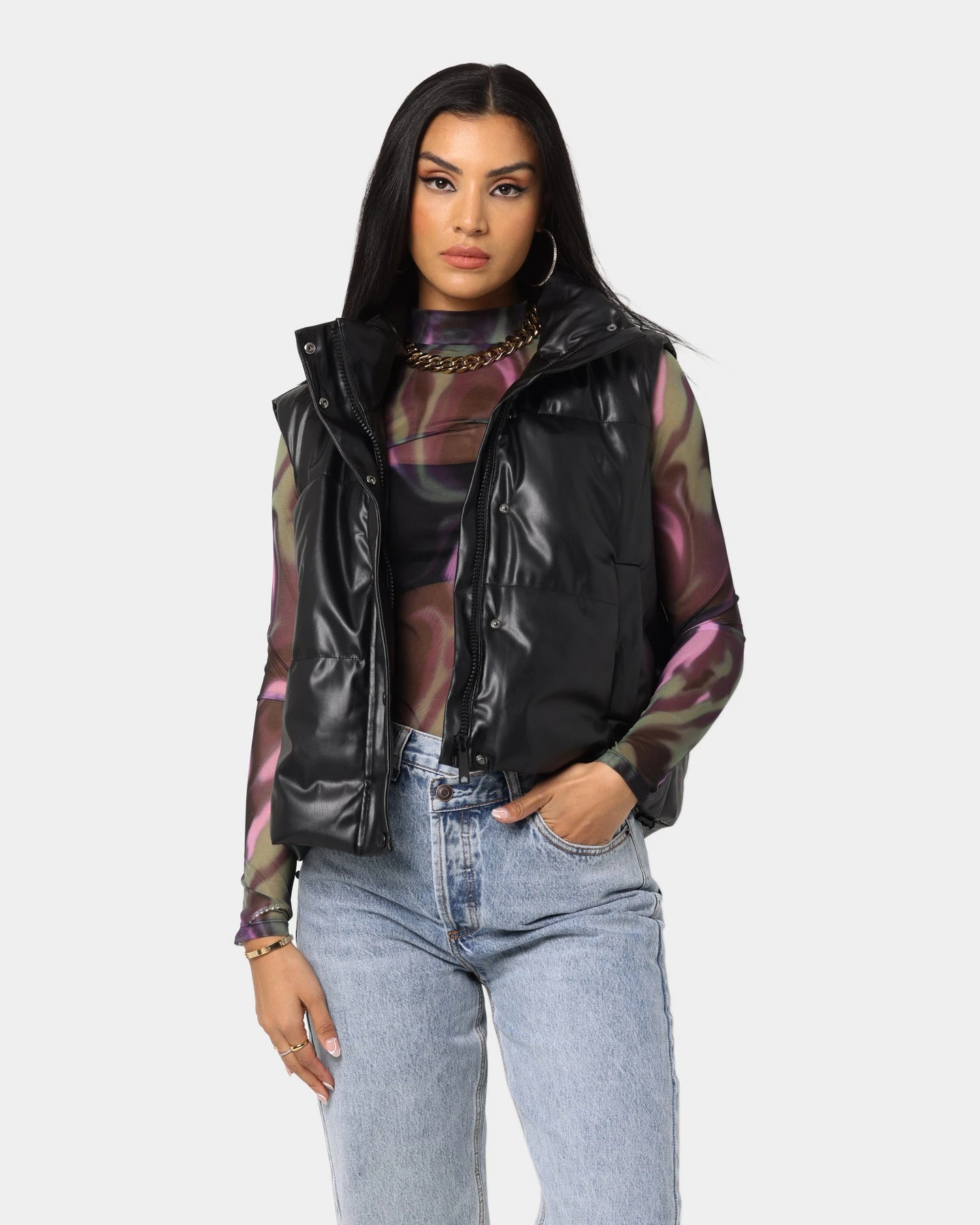 XXIII Women's Amy Puffer Vest Black XXIII Women's Amy Puffer Vest Black -Mitchell & Ness Shop 02032157 YB001 womens 0010