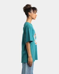 Mitchell & Ness Miami Dolphins Big Logo Vintage T-Shirt Faded Tonal -Mitchell & Ness Shop 02032178 YF071 womens 0050