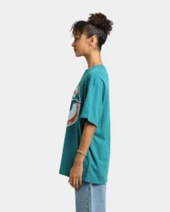 Mitchell & Ness Miami Dolphins Big Logo Vintage T-Shirt Faded Tonal -Mitchell & Ness Shop 02032178 YF071 womens 0060