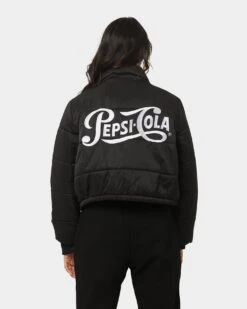 Nana Judy Women's Pepsi Crop Puffa Jacket Black -Mitchell & Ness Shop 02032382 YB001 womens 0040