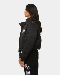 Nana Judy Women's Pepsi Crop Puffa Jacket Black -Mitchell & Ness Shop 02032382 YB001 womens 0060