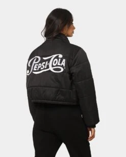Nana Judy Women's Pepsi Crop Puffa Jacket Black -Mitchell & Ness Shop 02032382 YB001 womens 0070