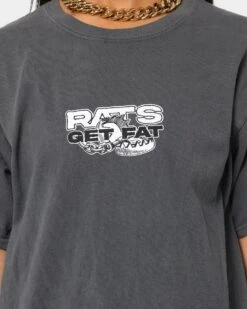 Rats Get Fat Anarchy In The UK Vintage T-Shirt Off Black -Mitchell & Ness Shop 02032954 YO124 womens 0030