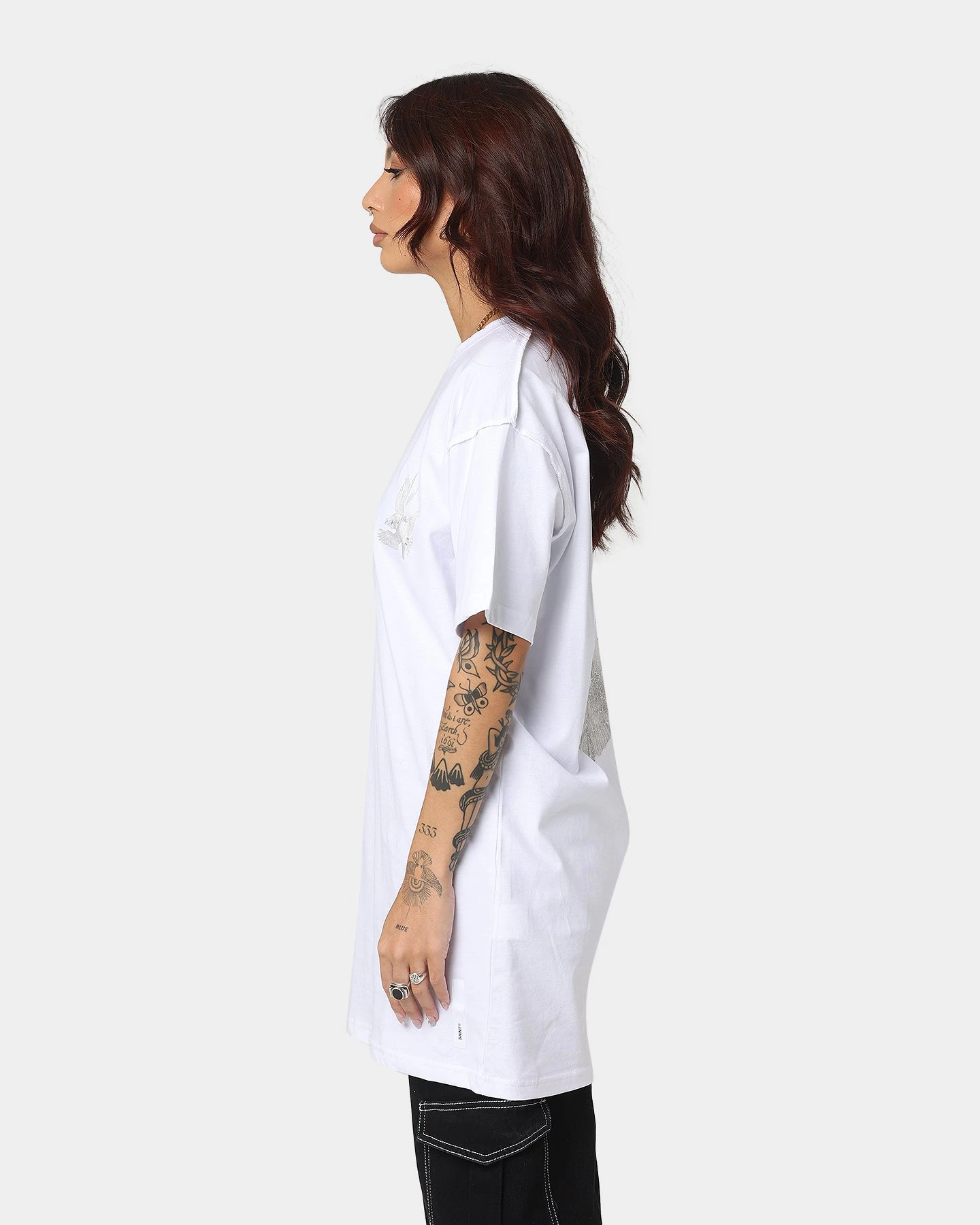 Saint Morta Doves Vintage T-Shirt White Saint Morta Doves Vintage T-Shirt White -Mitchell & Ness Shop 02033002 YW100 womens 0060