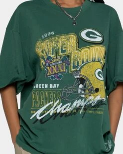 Mitchell & Ness Green Bay Packers Vintage Superbowl T-Shirt Vintage Green -Mitchell & Ness Shop 02034588 YG909 womens 0030