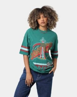 Mitchell & Ness Seattle Sonics Vintage Conference T-Shirt Faded Green