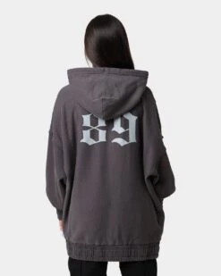 Carre Metalle Distressed Hoodie Washed Grey -Mitchell & Ness Shop 02036024 YQ172 womens 0040