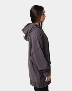 Carre Metalle Distressed Hoodie Washed Grey -Mitchell & Ness Shop 02036024 YQ172 womens 0050