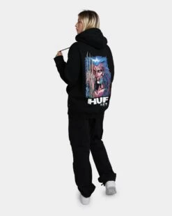 HUF X Marvel Weapon X Hoodie Black -Mitchell & Ness Shop 02036197 YB001 womens 020
