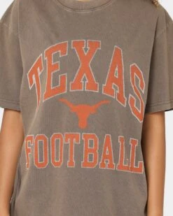 National Collegiate Athletic Association Texas Longhorns Vintage Arch T-Shirt Washed Chocolate -Mitchell & Ness Shop 02036288 YW534 womens 0030