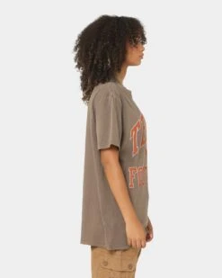 National Collegiate Athletic Association Texas Longhorns Vintage Arch T-Shirt Washed Chocolate -Mitchell & Ness Shop 02036288 YW534 womens 0050