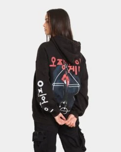 Goat Crew X Squid Game Members Vintage Hoodie Black Wash