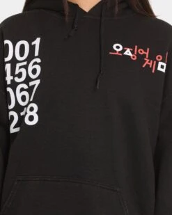 Goat Crew X Squid Game Members Vintage Hoodie Black Wash -Mitchell & Ness Shop 02036326 YB295 womens 030