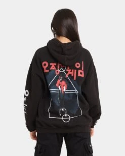 Goat Crew X Squid Game Members Vintage Hoodie Black Wash -Mitchell & Ness Shop 02036326 YB295 womens 040