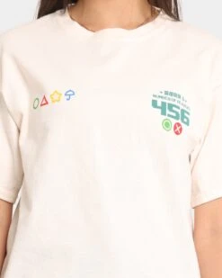 Goat Crew X Squid Game Number Of Players Vintage T-Shirt Off White -Mitchell & Ness Shop 02036327 YO007 womens 030