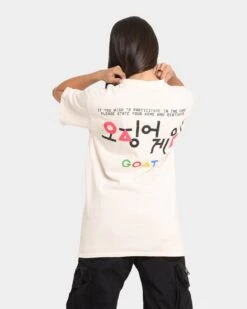Goat Crew X Squid Game Number Of Players Vintage T-Shirt Off White -Mitchell & Ness Shop 02036327 YO007 womens 041