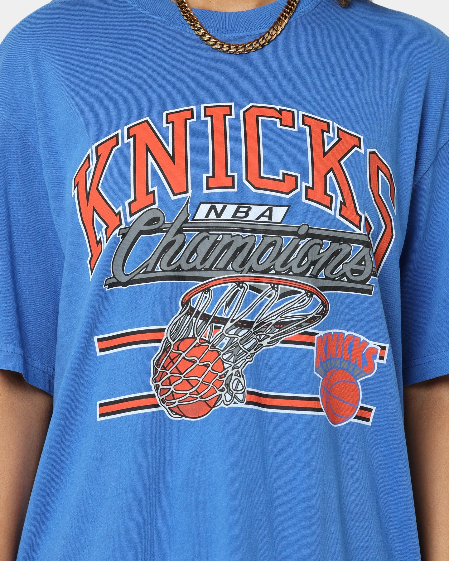 Mitchell & Ness New York Knicks Hoops Vintage T-Shirt Faded Blue Mitchell & Ness New York Knicks Hoops Vintage T-Shirt Faded Blue -Mitchell & Ness Shop 02036535 YF436 womens 0030