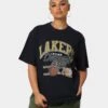 Mitchell & Ness Los Angeles Lakers T-Shirt Faded Black -Mitchell & Ness Shop 02036536 YB554 womens 0010
