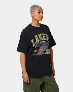 Mitchell & Ness Los Angeles Lakers T-Shirt Faded Black -Mitchell & Ness Shop 02036536 YB554 womens 0050
