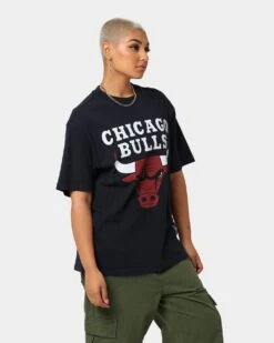 Mitchell & Ness Chicago Bulls Finals Vintage T-Shirt Faded Black -Mitchell & Ness Shop 02036562 YB554 womens 0050