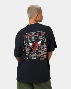 Mitchell & Ness Chicago Bulls Finals Vintage T-Shirt Faded Black -Mitchell & Ness Shop 02036562 YB554 womens 0070