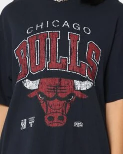 Mitchell & Ness Chicago Bulls XL Arch Vintage T-Shirt Faded Black -Mitchell & Ness Shop 02036564 YB554 womens 0030